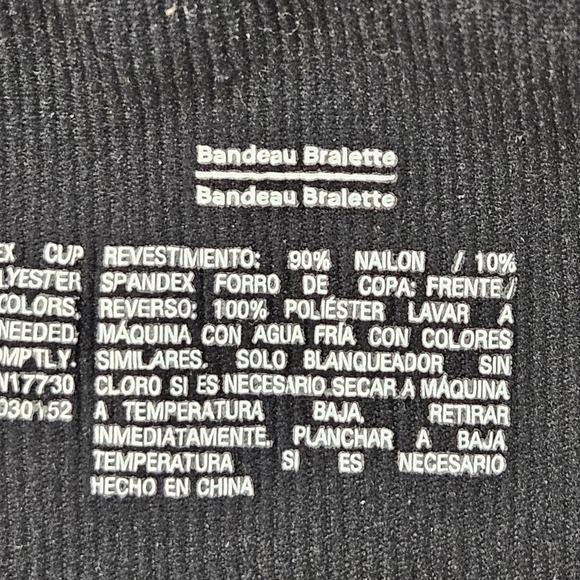 Auden Women's Black Seamless Strapless Comfortable Bandeau Bra Top Size L - Picture 7 of 7